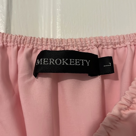 Pink Off-Shoulder Ruffled Dress - Picture 2 of 4